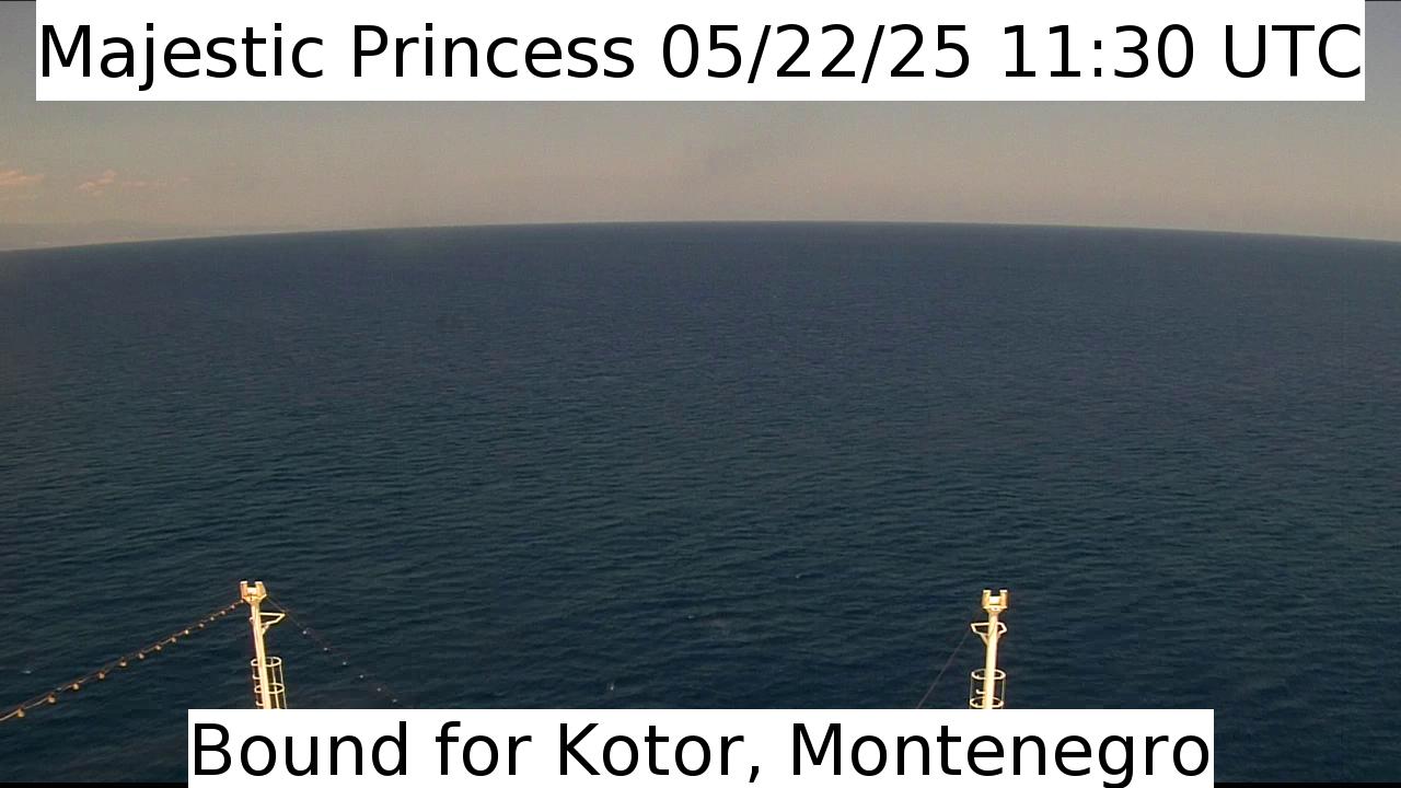 A live picture from the bridge of the Majestic Princess